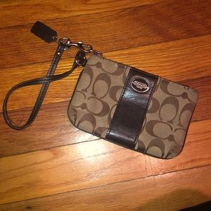 Coach beige wristlet